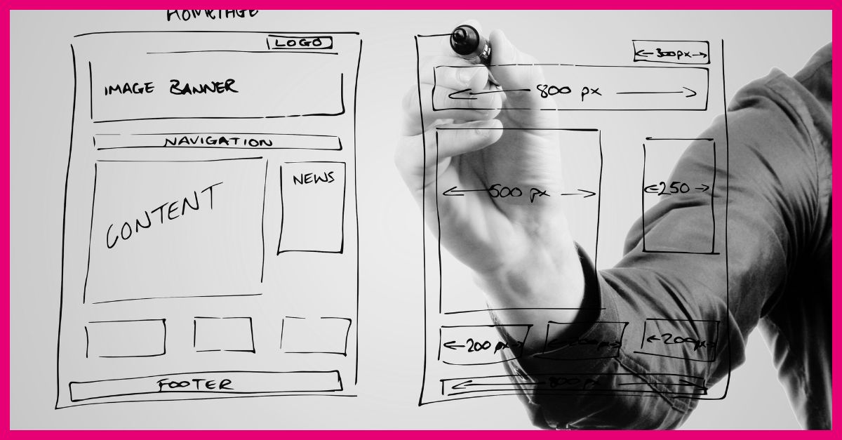an image of a person mapping out a website on a glass surface symbolizing planning the website for accessibility